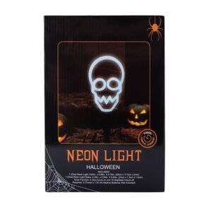 BNIB- Battery Operated- Halloween Skull- 💀 Neon Light YARD STAKE w/ Timer